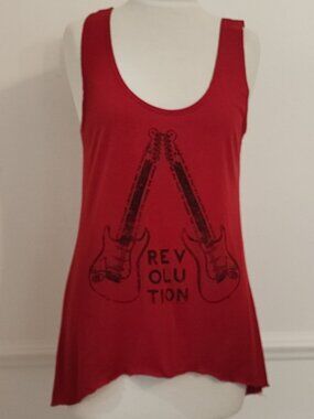 Revolution Tank Top Guitar Medium Red Rock Music Sleeveless Lords Of Liverpool